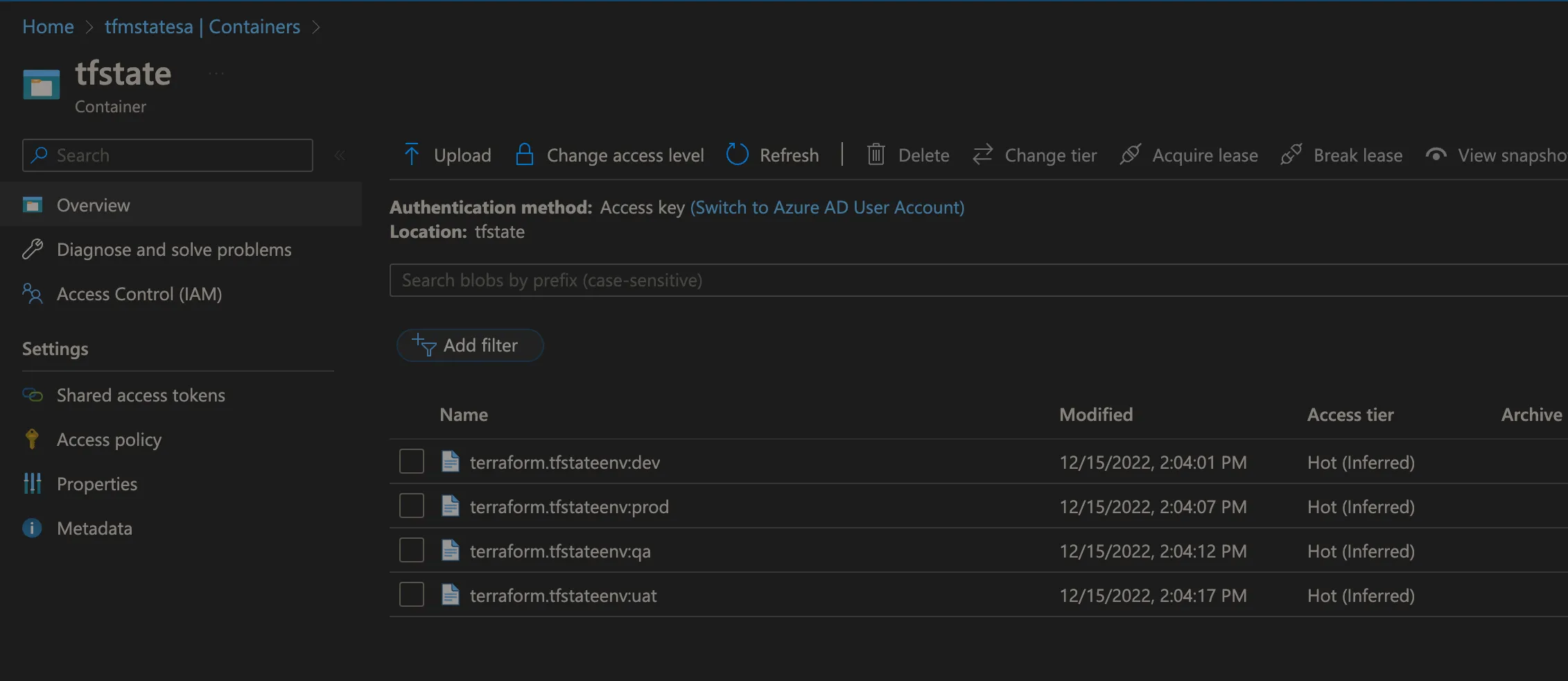 Azure Terraform State Files
